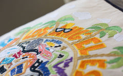 Los Angeles Hand-Embroidered Pillow