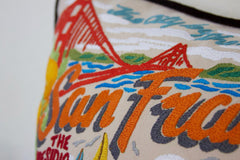 San Francisco City Hand-Embroidered Pillow