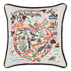San Francisco Hand-Embroidered Pillow